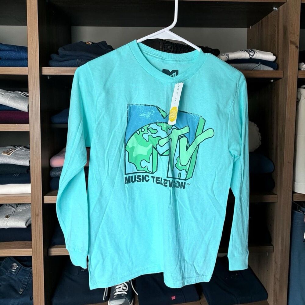 MTV Tee Boys Size 10 In Light Blue NWT